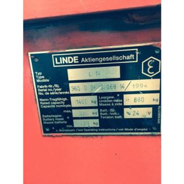 Drive Wheel Assembly from 1994 Linde L14 Forklift. Breaking