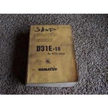 Komatsu D31E-18 40001-1 Factory Original Parts Catalog Manual