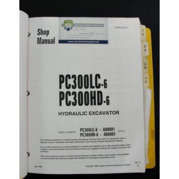 Komatsu PC300LC-6 PC300HD-6 excavator service shop manual CEBM3006C2