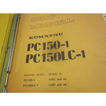 Komatsu PC150-1 PC150LC-1 Hydraulic Excavator Repair Shop Manual