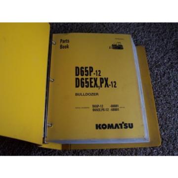 Komatsu D65P-12 D65EX PX-12 60001- Bulldozer Dozer Factory Parts Catalog Manual