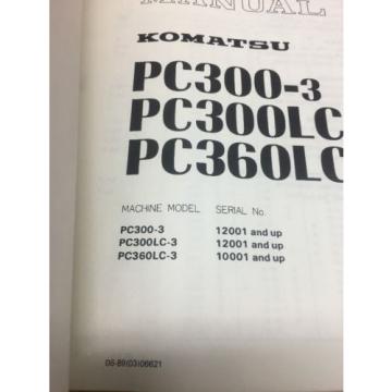 KOMATSU PC300-3 PC300LC-3 PC360LC-3 Excavator Shop Manual / Repair Service