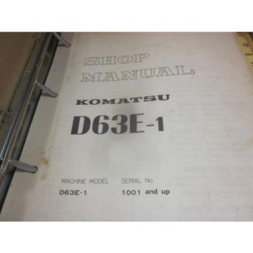 Komatsu D63E-1 Bulldozer Repair Shop Manual