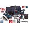 5 ONLY Bosch 18V Cordless TOOL KIT - 3x4.0AH Batteries 0615990G8K 3165140803700