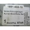 New Canada USA Rexroth Star 1851-432-10 D-97419 Runner Block Roller Rail Free Shipping