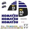 Komatsu PC55MR-2 Decals Stickers, repro Kit for Mini Excavator