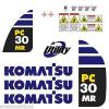 Komatsu PC30MR-3  Decals Stickers, repro Kit for Mini Excavator