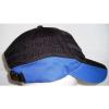 Komatsu Black Blue Embroidered Tracks Rubber Logo Strapback Baseball Cap Hat