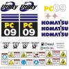Komatsu PC09  Decals Stickers, repro Kit for Mini Excavator #1 small image