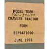 Dressta Komatsu Dresser TD8H Crawler Tractor Dozer PARTS BOOK Manual BEPB471010