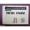 KOMATSU DIESEL ENGINE OPERATION &amp; MAINTENANCE MANUAL OEM 76 pages 1993 printing