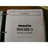 Komatsu WA380-3 420 450-3 WA600-3 SERVICE SHOP REPAIR MANUAL WHEEL LOADER GUIDE #6 small image