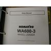 Komatsu WA380-3 420 450-3 WA600-3 SERVICE SHOP REPAIR MANUAL WHEEL LOADER GUIDE #9 small image