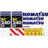 KOMATSU PC240LC DIGGER DECAL STICKER SET #1 small image