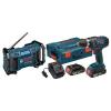 Bosch 18-Volt Lithium-Ion Cordless Combo Kit Drill Driver AM/FM Radio Compact #1 small image