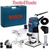 Bosch GKF 600 Palm Router Kit 600w and Extra Base Accessories 060160A171 240v #1 small image