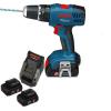 NEW! Bosch 18V Cordless Drill Driver Combo Kit + 2 Battery + Charger- GSR 18-2LI #1 small image