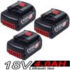 3x 18V 4.0AH Li-ion Battery For Bosch BAT609,BAT618,17618 25618-01
