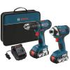 Cordless Power 18 Volt Lithium-Ion Drill Impact Driver Combo Kit Torque (2 Tool)
