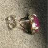 LINDE LINDY 9X7MM 4+CT PINK STAR RUBY CREATED SAPPHIRE 925 S/S STUD EARRINGS 2ND