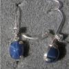 VINTAGE LINDE LINDY 9x7MM CRNFL BLUE STAR SAPPHIRE CREATED L BK EARRINGS .925 SS #1 small image