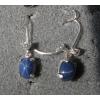 VINTAGE LINDE LINDY 9x7MM CRNFL BLUE STAR SAPPHIRE CREATED L BK EARRINGS .925 SS