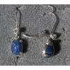 VINTAGE LINDE LINDY 9x7MM CRNFL BLUE STAR SAPPHIRE CREATED L BK EARRINGS .925 SS #3 small image