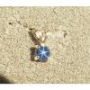 VINTAGE LINDE LINDY PETITE 5MM RD CF BLUE STAR SAPPHIRE CREATED PENDANT W/CHN SS
