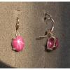 LINDE LINDY 12X10MM 9+  CTW PINK STAR RUBY CREATED SAPPHIR SS LEVERBACK EARRINGS #1 small image
