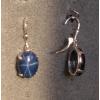 LINDE LINDY 16X12MM 17+  CTW CF BLUE STAR SAPPHIRE CREATED SS LEVERBACK EARRINGS