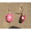 LINDE LINDY 16X12MM 17+  CTW PINK STAR RUBY CREATED SAPHIR SS LEVERBACK EARRINGS