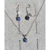 LINDE LINDY CF BLUE STAR SAPPHIRE CREATED 925 SS LBACK EARRING PENDANT CHAIN SET #1 small image