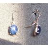 LINDE LINDY 10X8MM 5+ CTW CF BLUE STAR SAPPHIRE CREATED S/S LEVERBACK EARRINGS