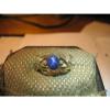 14K WHITE GOLD SIGNED CORNFLOWER BLUE LINDE STAR RING/ DIAMOND ACCENTS SIZE 7.5 #1 small image