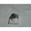 ...Man&#039;s/Men&#039;s Sterling Silver,Linde/Lindy Blue Star Sapphire Ring...Size 9.5...