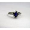 10K White Gold Linde Lindi Lindy Star Sapphire Blue Ring Sz 5 Signed ELBE 1.8g