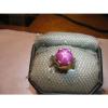 BIG 12MM CLARET RED LINDE STAR SAPPHIRE RING .925 STERLING SILVER SIZE 7. #2 small image
