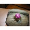 BIG 12MM CLARET RED LINDE STAR SAPPHIRE RING .925 STERLING SILVER SIZE 7.