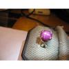 BIG 12MM CLARET RED LINDE STAR SAPPHIRE RING .925 STERLING SILVER SIZE 7. #5 small image
