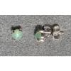 VINTAGE LINDE LINDY PETITE 5MM MINT GREEN STAR SAPPHIRE CREATED EARRINGS.925 S/S