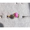 SIGNED VINTAGE LINDE LINDY PINK STAR RUBY CREATED SAPPHIRE RING SOLID 14K Y GOLD #1 small image