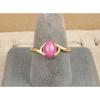 SIGNED VINTAGE LINDE LINDY PINK STAR RUBY CREATED SAPPHIRE RING SOLID 14K Y GOLD #5 small image