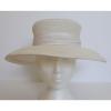 SUSAN VAN DER LINDE NEW YORK IVORY STRAW WITH RAW SILK EDGE OCCASION HAT  (J12) #1 small image