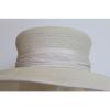 SUSAN VAN DER LINDE NEW YORK IVORY STRAW WITH RAW SILK EDGE OCCASION HAT  (J12) #2 small image