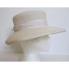 SUSAN VAN DER LINDE NEW YORK IVORY STRAW WITH RAW SILK EDGE OCCASION HAT  (J12) #3 small image