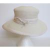 SUSAN VAN DER LINDE NEW YORK IVORY STRAW WITH RAW SILK EDGE OCCASION HAT  (J12) #4 small image