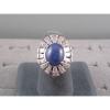 12X10MM LINDE LINDY CRNFLWER BLUE STAR SAPPHIRE CREATED 2ND RD PLT .925 S/S RING