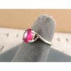 8X6mm 1.5+ CT LINDE LINDY TRN RED STAR SAPPHIRE CREATED RUBY SECOND RING .925 SS