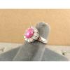 HALO LINDE LINDY PINK STAR SAPPHIRE CREATED RUBY SECOND RING STAINLESS STEEL #3 small image