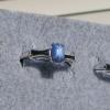 7X5MM MODERN PROD LINDE LINDY BLUE STAR SAPPHIRE CREATED 2ND RD PLT .925 SS RING